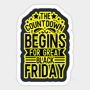 black friday, yellow and black friday Sticker